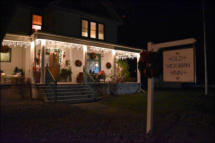 The Old Victorian Inn glows with Holiday Spirit.
