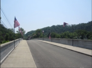 The Old Bridge and damage to the flags after the storm.
