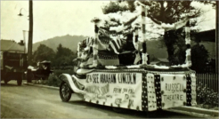 Russell's 4th July  float advertising his theater.