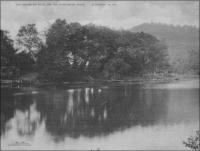 The Greenbrier river supplied swiming and canoeing. Docks were added later, which were occasionaly cut loose by town boys. Note three lads in the river. (Photo J. W. McClung) 