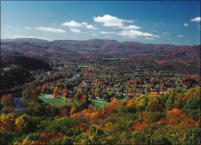 Alderson, from the mountain east of town. Wrapped in it's fall colors, no wonder it's called "The Gem of the Hills"