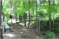 Cross the bridge to the Range ( Notice the creek was dry (May 25) . By the 28th of June , we had experienced a lot of rain, the river was high & extremely muddy for the last week of June & the first 2 weeks of July.